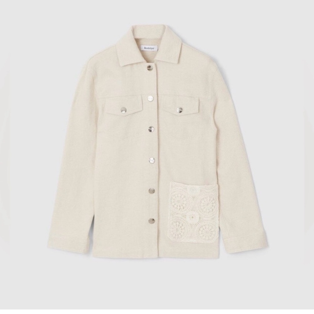 Rodebjer Shacket W/ Crocheted Pocket